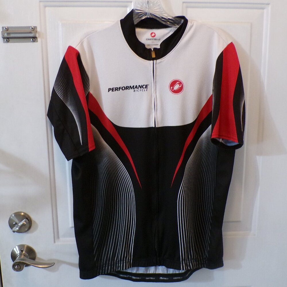 CASTELLI CYCLING PERFORMANCE SHORT SLEEVE FULL ZIPPERED BICYCLE JERSEY